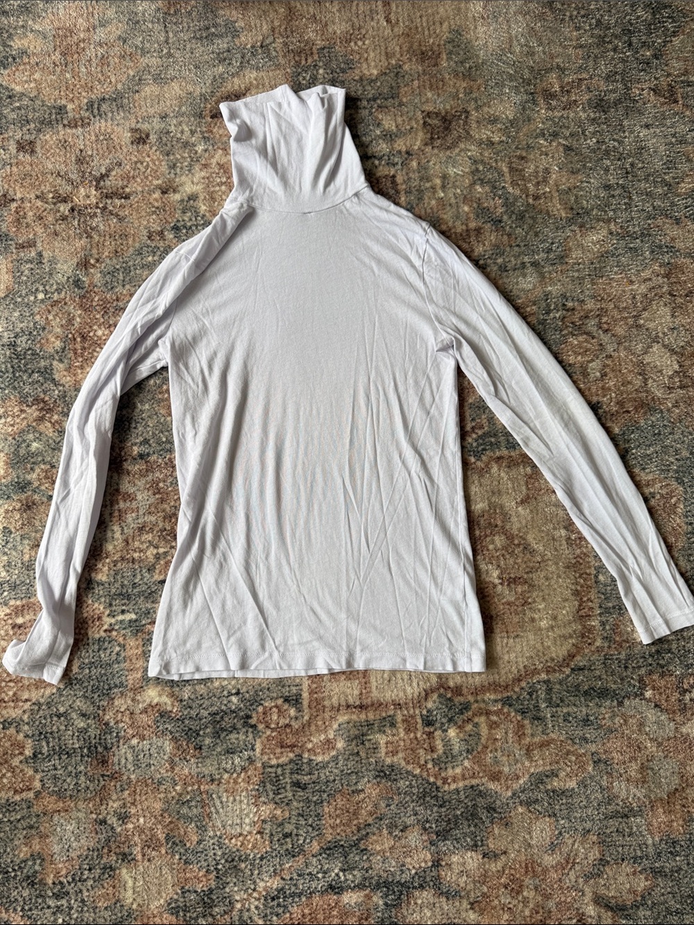 J.Crew White Long-Sleeve Turtleneck 100% cotton Tissue tee weight